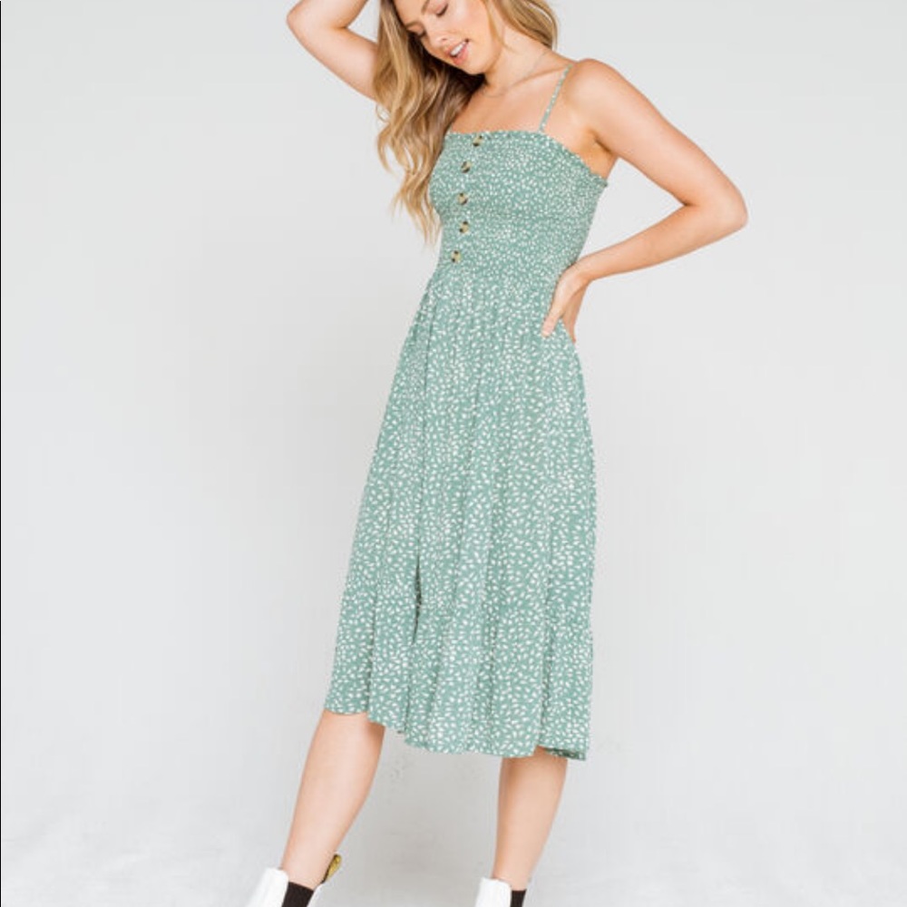 Rip curl in the Tropics Midi Dress in green, size S
